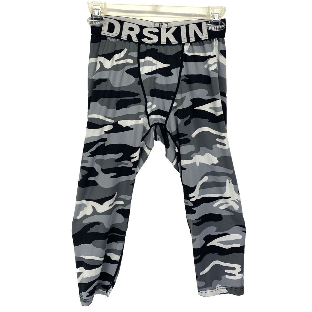 Dr Skin Men’s Black Camo Compression Pants Base layer Activewear Size Medium